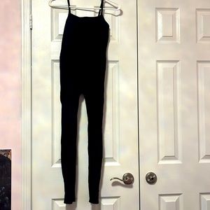 Black ribbed one piece